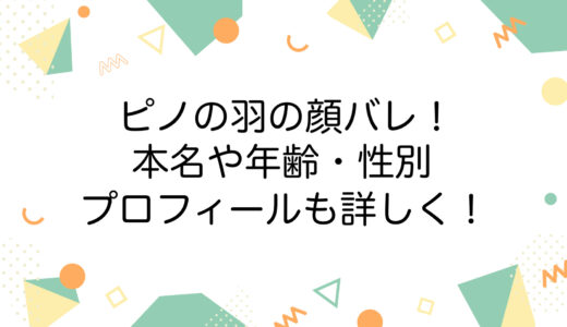 ピノの羽の顔バレ！本名や年齢・性別などのプロフィールも詳しく！
