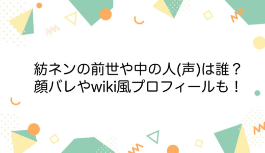 紡ネンの前世や中の人(声)は誰？顔バレやwiki風プロフィールも！