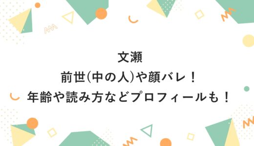 文瀬の前世(中の人)や顔バレ！年齢や読み方などプロフィールも！