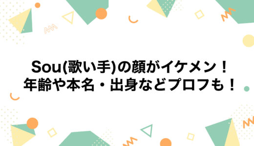 Sou(歌い手)の顔がイケメン！年齢や本名・出身などプロフも！