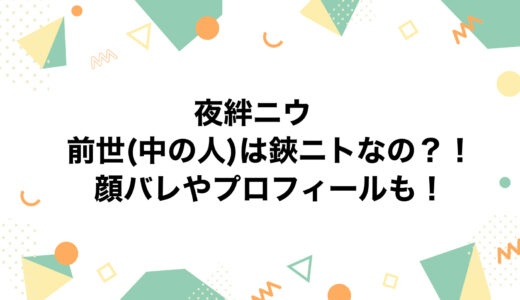 夜絆ニウの前世(中の人)は鋏ニトなの？！顔バレやプロフィールも！