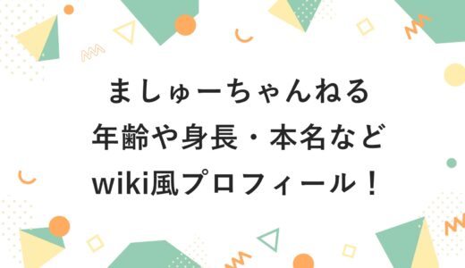 ましゅーちゃんねるの年齢や身長・本名などwiki風プロフィール！