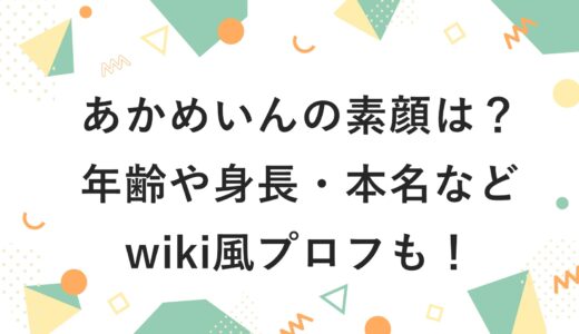 あかめいんの素顔は？年齢や身長・本名などwiki風プロフも！